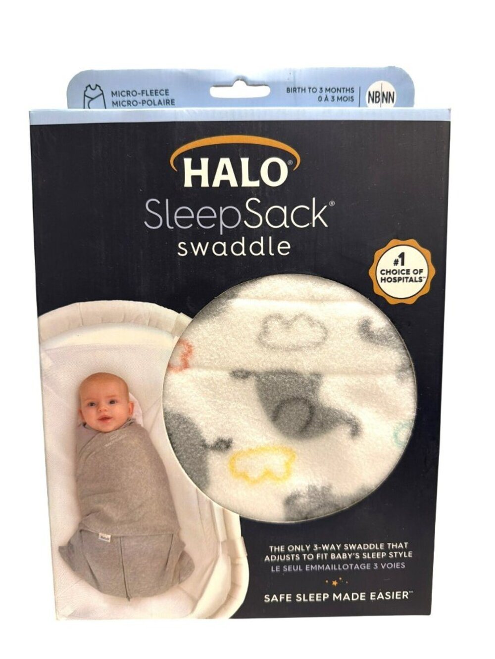 Halo SleepSack Swaddle Newborn Safe Sleep Micro-Fleece Sack 6-12 Lb New